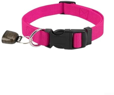 Verstellbares Nylon-Halsband mit Glocke für Ziegen, Schafe, Pferde & Rinder, 35–52 cm, robust & wetterfest für Weidetiere(magenta)