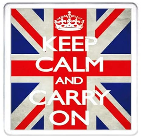 UNION JACK GIFT COASTER. KEEP CALM AND CARRY ON, union Jack flag coaster, drinks mat, table protector for your tea or coffee cup.