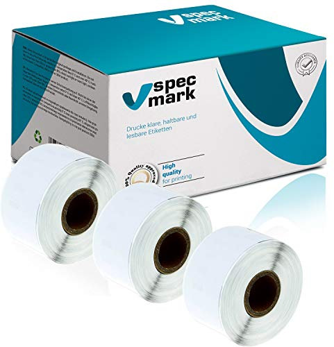 specmark 3 Etiketten-Rollen kompatibel mit DYMO 99012 36mm x 89mm S0722400 260 Stück kompatibel zu allen Etikettendruckern LabelWriter 450 4XL Seiko-SLP