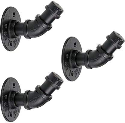 JAHQ Kleiderhaken 3 Stück Handtuchhaken Schwarz aus Eisen im Industrial Design sehr Stabil auch als Kleiderhaken