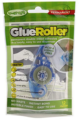 KLEBESHOP24 Souris adhésive permanente | Adhésif double face | Pour travaux manuels et bureau | Dévidoir jetable / 8,4 mm x 12 m