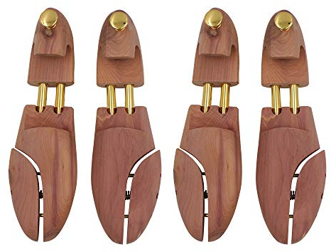 DEPABABA CEDAR SHOE TREE with TWIN TUBES -2 Packs, Wooden, Large(Fits Shoe Sizes 10.5-11.5)