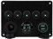 pulsantiera barca + 5 Gang ON/Off Toggle Pannello interruttori a bilanciere Doppio voltmetro USB 12-24 V impermeabile per camper, barca, auto, veicoli, camion, marino(Luce verde)