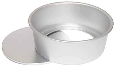 DOITOOL 1 x Kuchenform, 25,4 cm, rund, tragbar, eloxiertes Aluminium, Kuchen-Backform, abnehmbarer Boden, Backform für Kuchen, Kuchen, Ofen, silberfarben