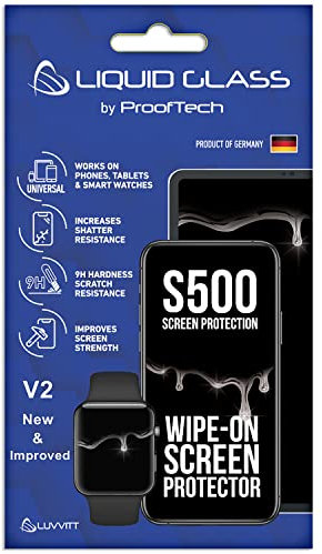 Luvvitt Flüssigglas-Displayschutzfolie mit 500 $ Bildschirmschutz – kratzfeste abwischbare Beschichtung für alle Apple Samsung und andere Handys, Tablets, Smartwatches – Universal