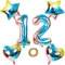 Luftballons Zahl 12 Nummer 12 Luftballon Regenbogen 12 Zahlenballon Folienballon 32 inch 80 cm XL für Mädchen Junge,Riesen Aufblasbar herz Helium Folienballon Stern Ballons Geburtstag Party Deko(12)