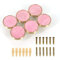 EVERGD 27mm Pure Copper Handle Shell Brass Gold Wardrobe Kitchen Cabinet Door Knobs Drawer Cupboard Hardware Pull Handle Clothes Coat Hook Modern Simple (6, Pink)