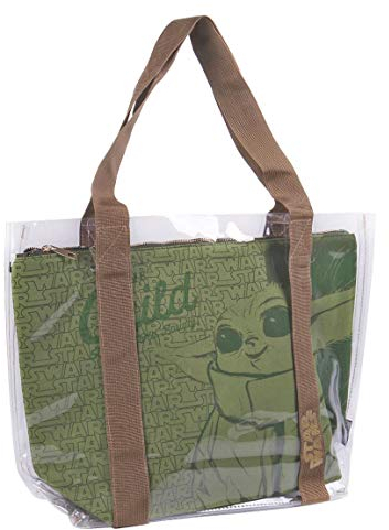 CERDÁ LIFE'S LITTLE MOMENTS Damen 2100003308 Große Mandalorian-Strandtaschen mit offizieller Star Wars-Lizenz, grün