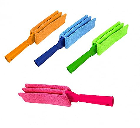 V&AMYA Spazzola veneziane, panno in microfibra per spolverare e insaponare cancelli di ferro, napoletane, veneziane e termosifoni, caloriferi. Vari Colori