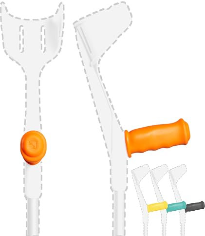 MySleeve - Ergonomische Griffe für Krücken (2 Stück), verhindert das Herunterfallen von Krücken, Krücken Polster, Zubehör Krücken, NICHT für anatomische Krücken - 21x6,5x9cm, orange