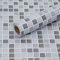 Fantasnight Mosaic Tile Stickers Peel and Stick Wall Tiles 30 × 300cm Grey Stick on Tiles Vinyl Wrap Self Adhesive Wallpaper Sticky Back Plasitc Tiles Roll Backsplash for Kitchen Bathroom