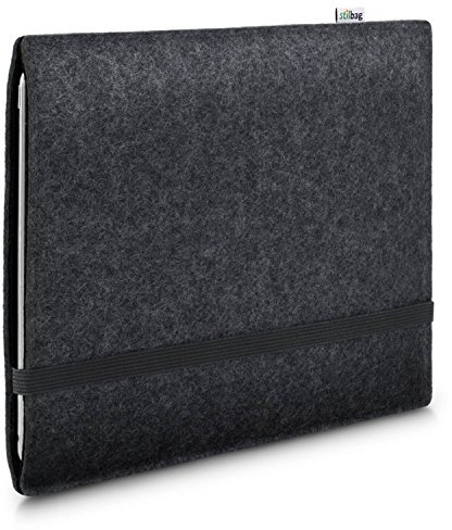 Stilbag Filzhülle für Apple iPad Mini (2021) (6th Generation) | Etui Tasche aus Merino Wollfilz | Kollekion Finn - Farbe: anthrazit/schwarz | Tablet Schutzhülle Made in Germany
