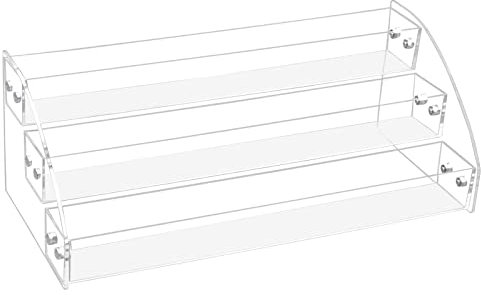 Présentoir à Vernis à Ongles 3 Niveaux Clair Présentoir Organisateur Transparent Universel Support en Acrylique Standard Rangement Vernis a Ongle Pour Table Bureau ou Étagère