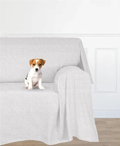 Farè - Telo Salva Divano - Copridivano IMPERMEABILE in tessuto arredo Antimacchia ideale per cani, gatti e bambini - Made in Italy | 200 x 270 cm | ARMOR bianco