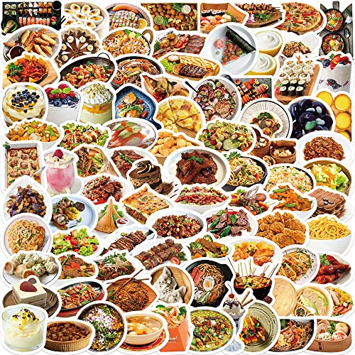 Kawaii Aufkleber für Laptop(90 PCS),Geschenk für Kinder Teens Erwachsene Jungen,Wasserdichte Leckeres Essen Aufkleber für Wasserflaschen,Strand Vinyl Stickers für Scrapbook,Skateboard,Auto