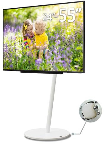 WALL A2 Low Type | Japanischer Rollender, Verschiebbarer und Freistehender 24-55 Zoll Universal TV-Ständer mit verdeckten Rollen| Satin Weiß