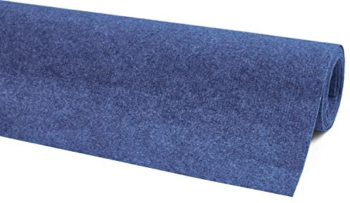 andiamo Teppichboden Milo - einfach zu verlegen - Auslegware Teppichboden - Meterware Bodenbelag in feiner Rippenstruktur - 200 x 100 cm Blau