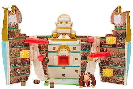 Super Mario Bros Le Film - Kit de Jeu Donkey Kong - Licence Officielle Nintendo - Arène Et Figurine Exclusive - Facil A Ranger Fans Mario - Dès 3 Ans