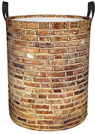 Cesta de lavandería con impresión de fondo de ladrillo industrial, cesta de almacenamiento plegable, almacenamiento doméstico para ropa, ropa de cama, sábanas, juguetes