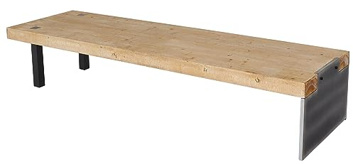 Mendler Lowboard HWC-L75, TV-Rack Fernsehtisch TV-Tisch, Industrial Massiv-Holz MVG-Zertifiziert 40x200x60cm, Natur