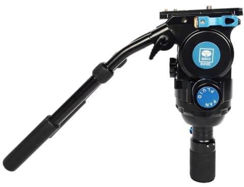 SIRUI SVH15 Video Fluid Head with Flat Base and Adjustable Handle, Quick Release Plate, 75mm Half-Bowl Quick-Release Handle for Video Head Mount Plate, Load up to 33.1Ibs(SVH15 Video Head)