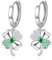 KINGWHYTE Vierblättrige Kleeblatt-Ohrringe 925 Sterling Silber Irische Grüne Ohrringe Hängend für Frauen St Patricks Day Ohrhaenger Irischer Schmuck Geschenke für Frauen Damen