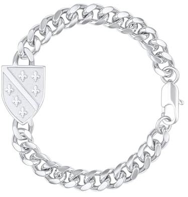 d'origine Bosnien Wappenarmband, Bosnisches Armband, Bosnien Kette, Bosnien-Flaggenkette, Bosnien-Schmuck, Bosnien Schmuck für Herren Silber