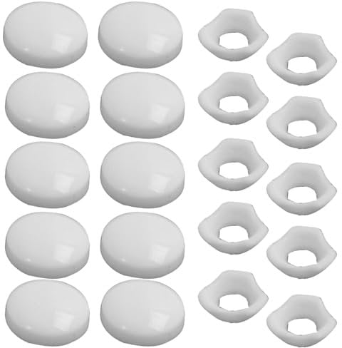 SISI UK White Plastic Screw Cover Dome Caps - 100 Pack - Pan Head - Right Hand Thread - 15mm Diameter - Fits 6-8 Gauge Screws - Firm Clip-On Type - Ideal for High Use Areas