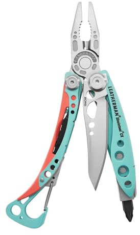 LEATHERMAN, Skeletool CX, 7 en 1, ligera, minimalista, multiherramienta para llevar a diario (EDC), hogar, jardín y exteriores, azul paraíso