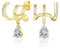 CERSLIMO Goldene Ohrringe Damen Gold Stecker 12mm Silber 925 Vergoldet Kreolen Dicke Tropfen Zirkonia 7mm Wassertropfen Drop Chunky Klobig