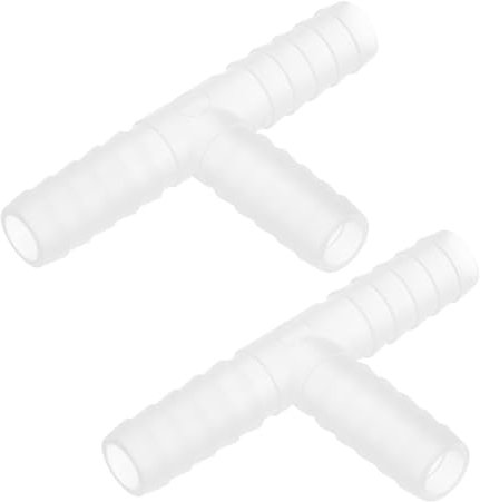 QUARKZMAN Té Raccord Plastique Barbillon 3 Voie Égal T Forme Raccord Tuyau OD 3/8 pour ID 8-9 mm Eau attiédissement Tuyau Blanc Paquet de 2
