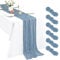 6 Stück Staubiges Blau Seihtuch Tischläufer 3 m Boho Gaze Tischläufer 55 x 300 cm rustikal romantisch Langer Tischläufer für Hochzeit Party Brautparty Erntedankfest Weihnachtsdekoration