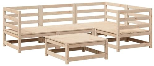 vidaXL 5-TLG. Garten-Sofagarnitur Massivholz Kiefer