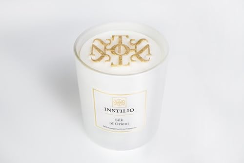 INSTILIO Duftkerze Silk of Orient mit Parfumöl Duft - Edle Duftkerzen handgemacht aus Sojawachs - Geschenk Kerzen, Scented Candle, Duft-Kerze 350g