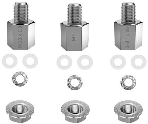 NICEDACK Fahrrad Achsadapter für M10 x 1,0 Vollachse, 3/8 x26 Vollachse, M5 Schnellspanner, Fahrrad Anhänger Kupplungs Adapter
