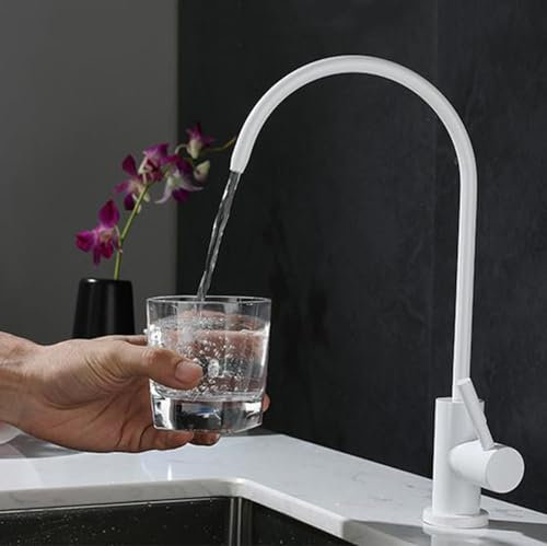 Rubinetto Acqua Fredda per Osmosi Inversa Rubinetto Depuratore Acqua Monoforo Girevole 360°,Bianco