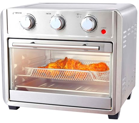 Avilia Friggitrice Forno ad Aria 22L per Cucinare Grandi Quantità di Cibo - 1700W per una Cottura Rapida con Timer, Spegnimento Automatico e Temperatura Regolabile Ideale per Cottura al Forno e Grill