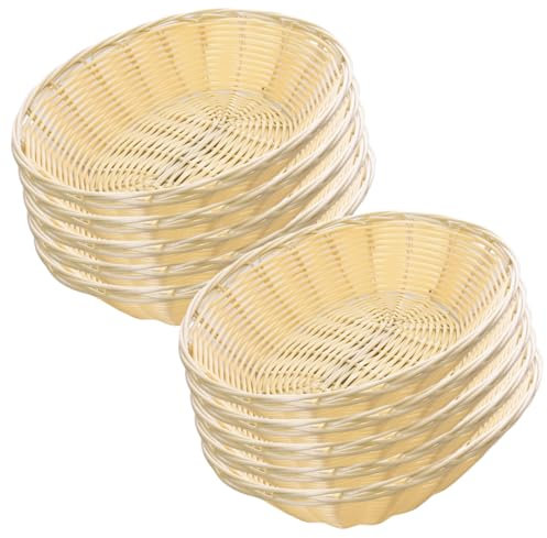 Hintyne 10 pezzi cestini per pane ovali per tavolo cesti regalo in plastica 7,9x2,4'' cestini per alimenti vuoti cestino per frutta per cucina ristorante