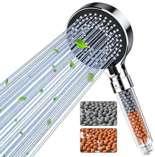 Magichome Shower Head, High Pressure Filter Shower Head with 5 Modes, Universal Hard Water Filter Showerhead with Replaceable Beads