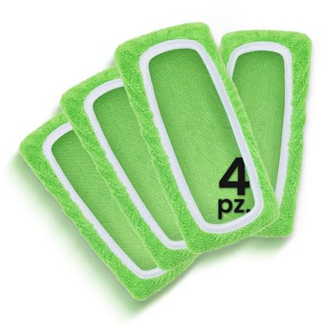 HOUSY Panni Cattura Polvere compatibili con Swiffer Mop - Cuffiette in Spugna Microfibra per Scopa Lavapavimenti (4 Pezzi Verdi, Unica)