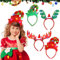 Lot de 4 bandeaux de Noël lumineux avec LED - Serre-tête de Noël pour adultes, femmes et hommes - Serre-tête de Noël avec bois de renne, flocons de neige