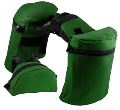 Milageto Satteltasche für Pferde, Horntasche, Sattelhorntaschen-Set, Reitsport, tragbar, vielseitig, Knaufhorntaschen, Trail-REIT-Satteltaschen, GRÜN