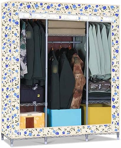 LIDDFAFA Temporärer Kleiderschrank aus Stoff, tragbarer Kleiderschrank, Lagerregal, Schlafsaal, Privatunterkunft, Campingschrank, offener Schlafzimmerschrank, 170 x 140 x 45 cm