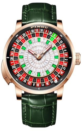 Automatikuhr mit 4,6 cm (1,8 Zoll) Rollrad für Herren, Uhrwerk NH35A, Kontrollknopf, Saphirglas, automatisch wasserdicht bis 50 m, einzigartiger amerikanischer Stil, mechanische Spieluhr, 6628