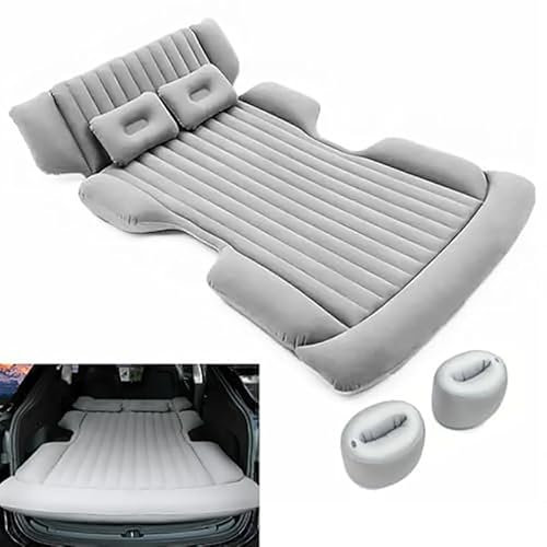 LBWAGQW Auto Aufblasbare Matratze Für Tesla Model 3/ Highland 2017-2024 Tesla Model Y 2020-2024, mit Luftpumpe Kofferraum Aufblasbares Tragbares Bett Outdoor Traveling Zubehör,normal-Grey