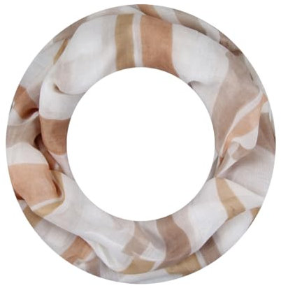 Majea Loop Schal Damen Schlauchschal Halstuch schmaler Loopschal (880052) (beige 10)