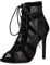 Kuiazelit Stivaletti da donna - Tacchi alti con cinturino elastico alla caviglia fibbia a punta aperta Sandali da donna con tacco medio Stivali da discoteca in rete Abito elegante Stivali neri da