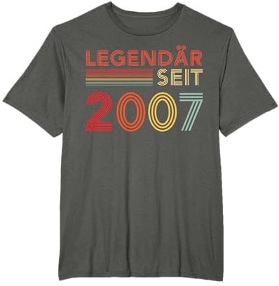 2007 Geburtstag Mann 18 Dekoration Lustig 18er 18 Geburtstag T-Shirt