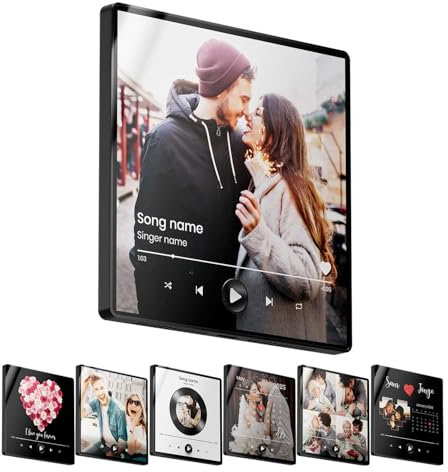 Coiisovd Imán de Nevera Personalizado con música y Foto, Reproductor Musical de Spotify con Portada de álbum magnético Que Puede Reproducir Canciones, Regalo para Cumpleaños Navidad San Valentín