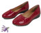Women's Lightweight Leather Shoes, Womens Ladies Low mid Heel Wedge Casual Work Dolly Ballerina Court Shoes (red,4)
